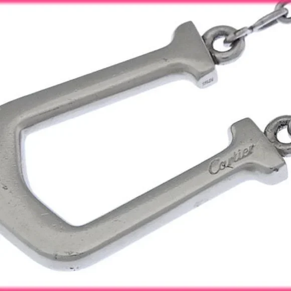 Authentic Cartier key ring Key holder Silver Woman